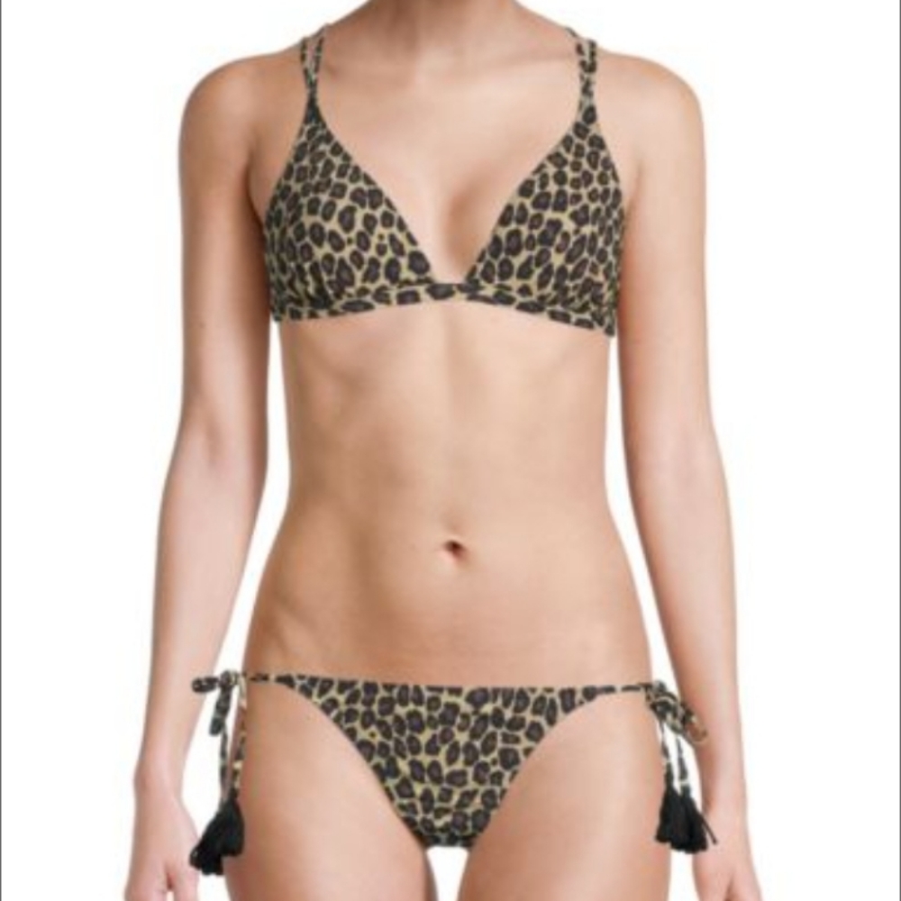 Michael Kors Collection 2-Piece Animal-Print Bikini Set size 10
